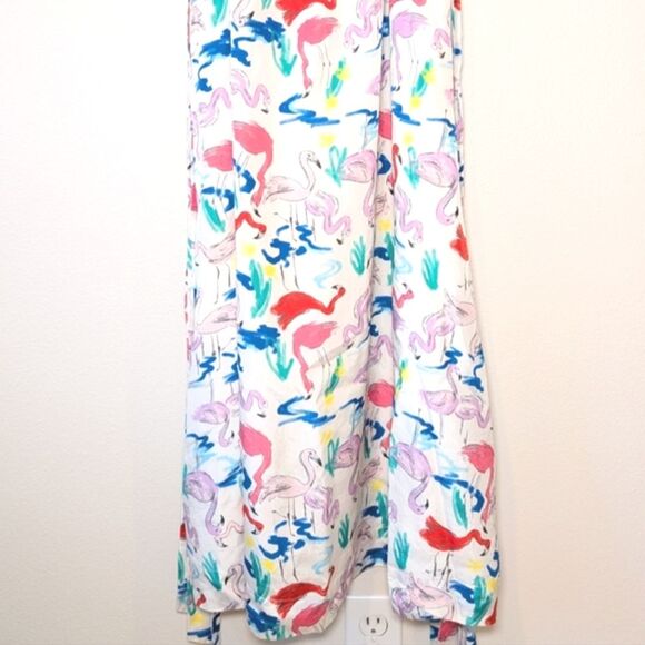 Tanya Taylor 100% Silk The Teigan Flamingo Print White Midi Dress - Picture 10 of 16
